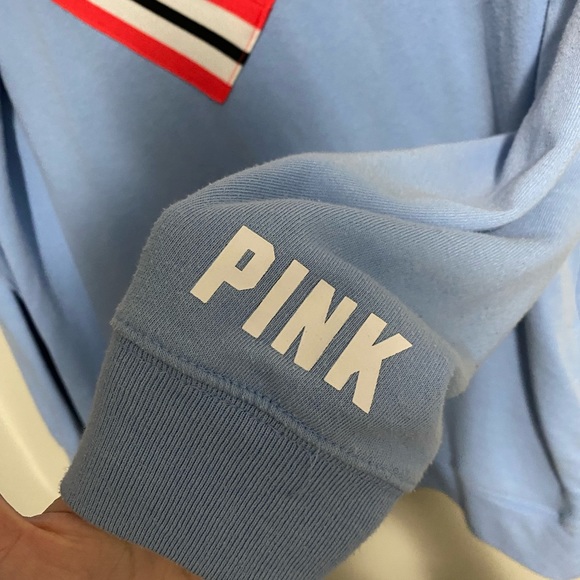 Victoria's Secret PINK Quarter Zip Hoodie | Long Sleeve | Blue | Size Small - Picture 7 of 7
